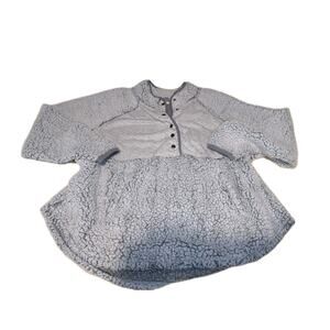 Maurice’s Women’s Plus Size 3 (3X) Quarter Snap Up Fleece Sherpa Blue Pullover